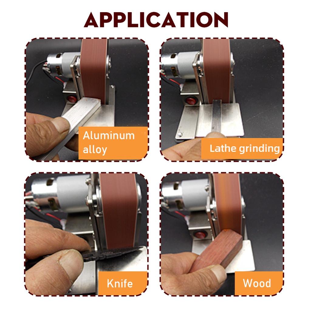 20/30mm Mini Electric Belt Sander DIY Polishing Grinding Machine Multifunctional Grinder Belt Sander Cutter Edges Sharpener