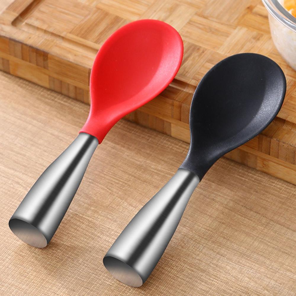 Stand-up Anti-rust Stainless Steel Non-Stick Rice Paddle Spatula Serving Spoons Rice Scooper