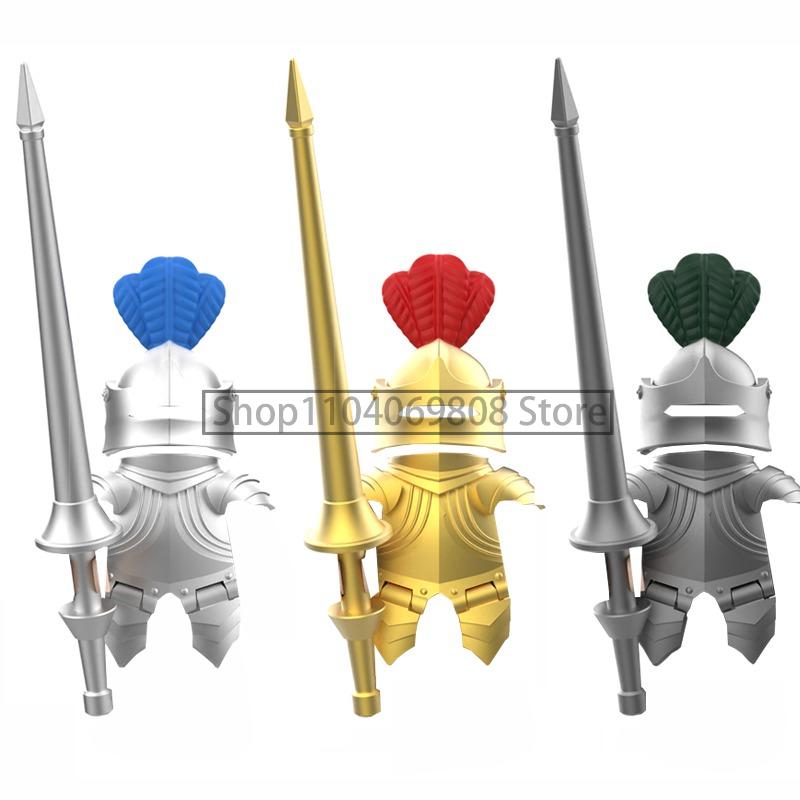 MOC Medieval Military Figures Building Blocks Castle Militia Soldier Dragon Gothic Knight Helmets Swords Shield Bricks Toys N06