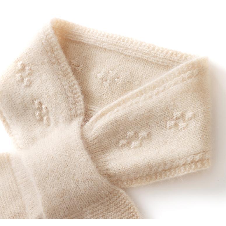 Women's Pure Cashmere Snood: Knitted, Versatile Scarf and Neck Warmer with Student Bow Tie Design