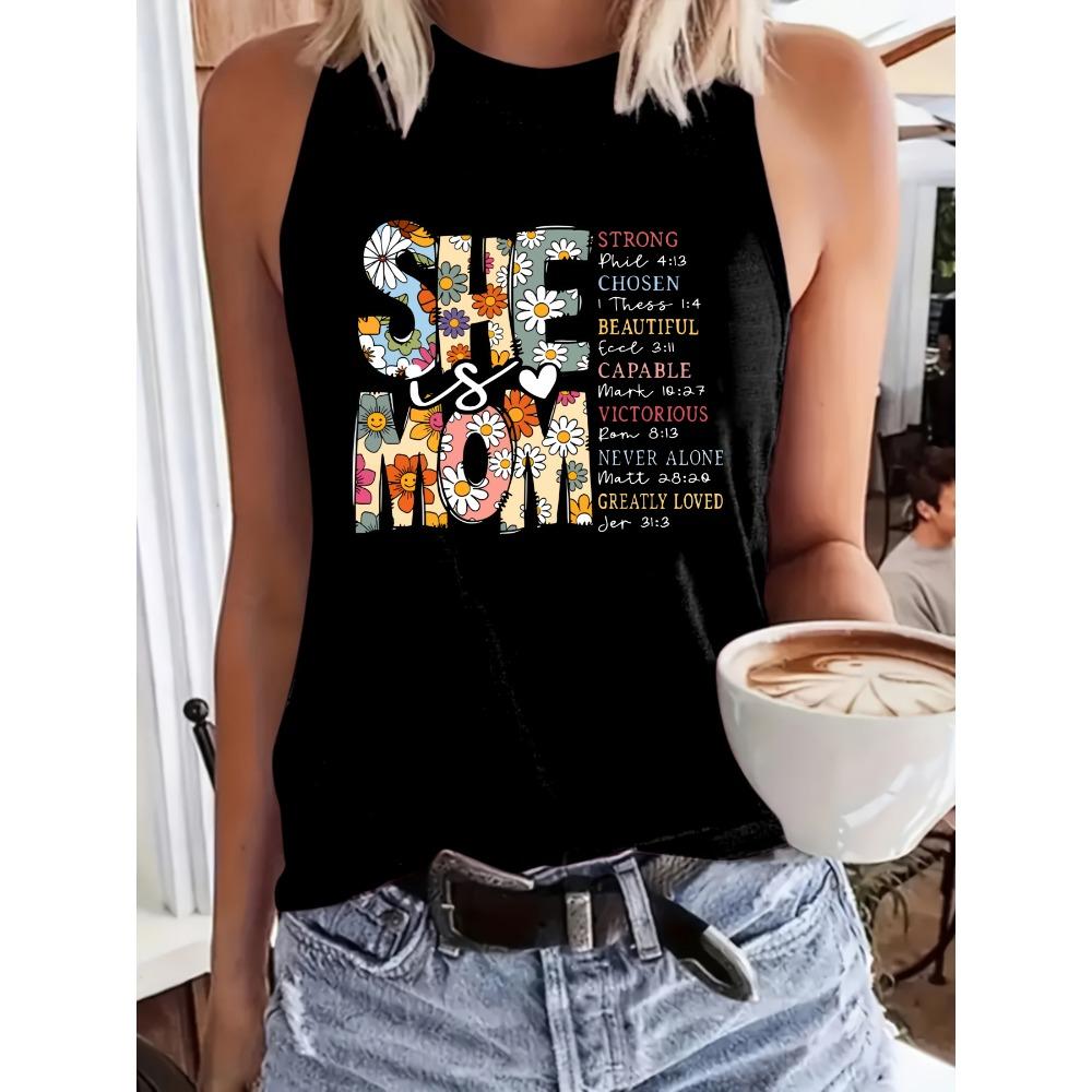 

Women s plus size vest with floral text, Bible verses, heart-shaped top 5XL