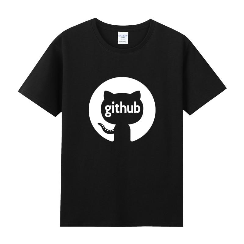 Summer Github Octocat Homebody Geek Programmer Pure Cotton Roundneck Shortsleeved Tshirt for Men and Women