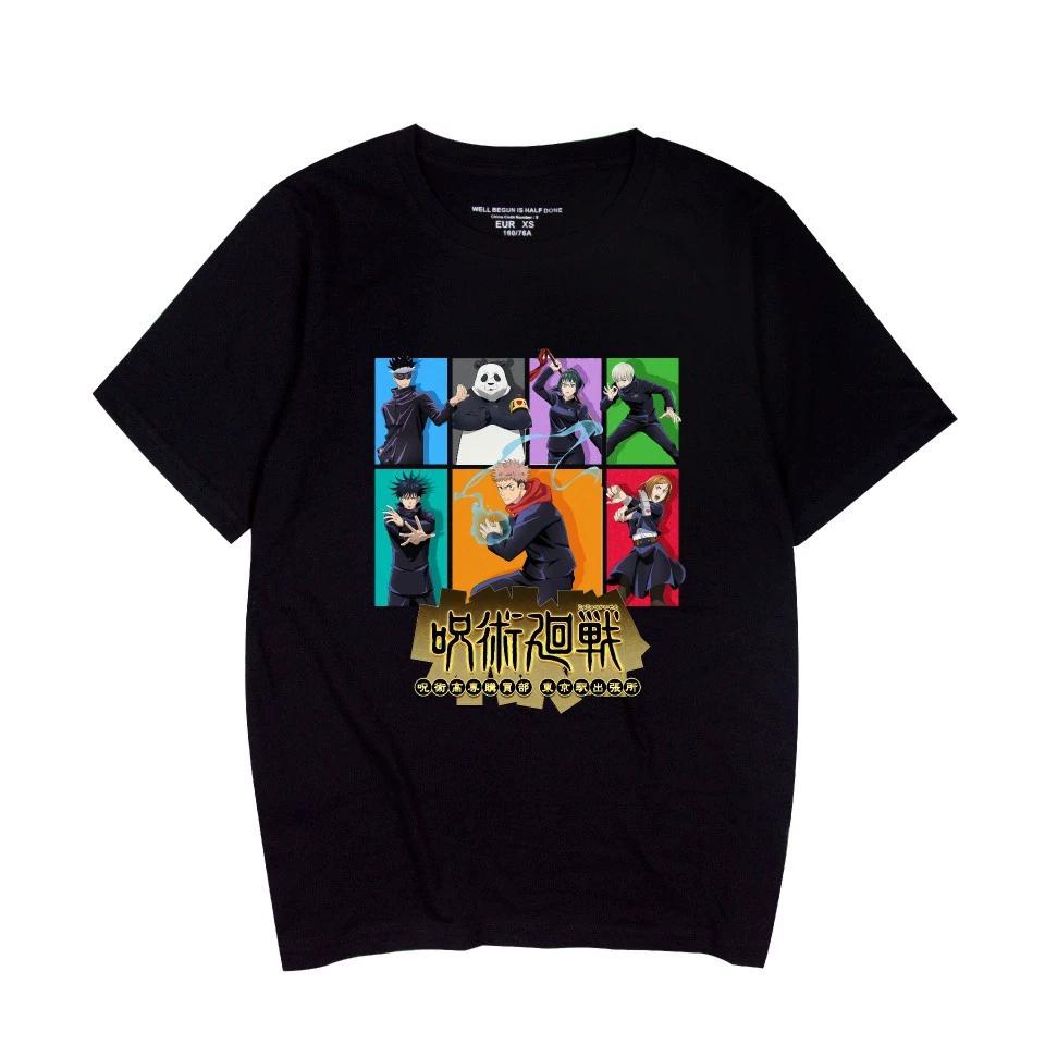 

Jujutsu Kaisen Anime Print T Shirt for Men Women Fashion Clothing Short Sleeve O-neck Tops Oversized T-shirts XS чёрный
