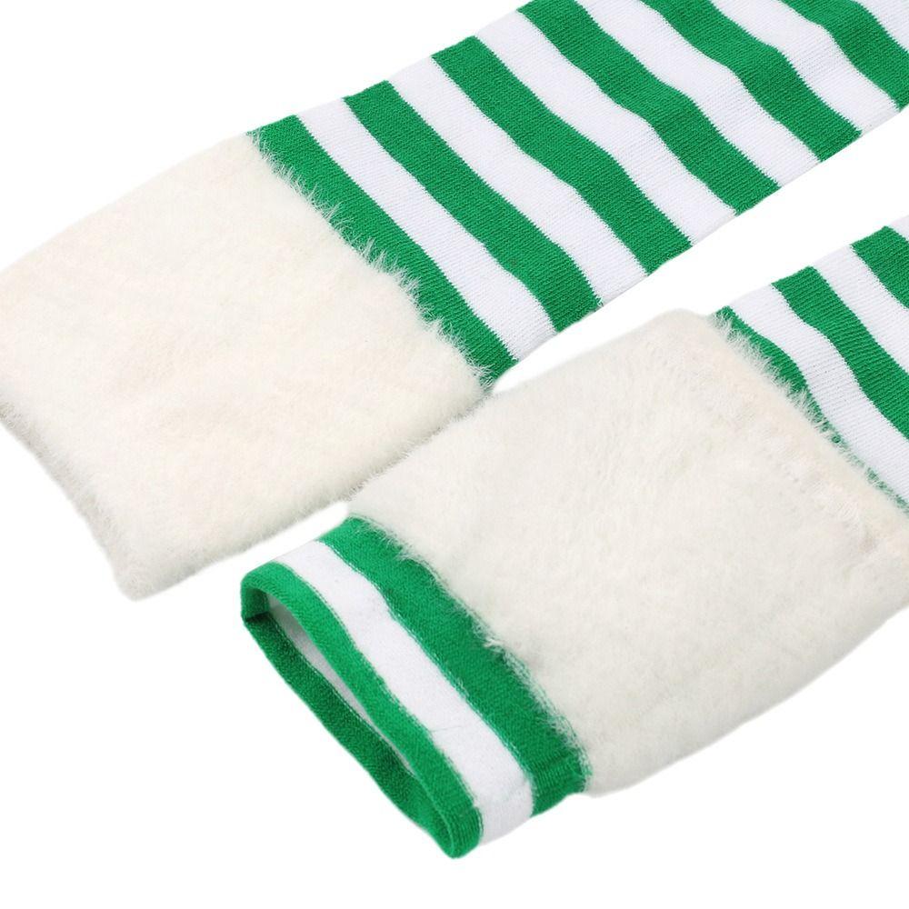 NEW Polyester Cotton Over Knee High Socks Multi-color Slim Christmas Hosiery Striped Long Socks Women