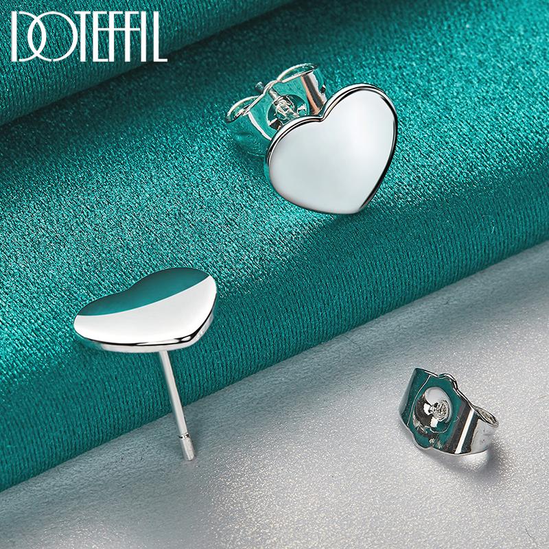 Pendientes de plata de ley 925 con forma de corazón, joyería de boda de moda