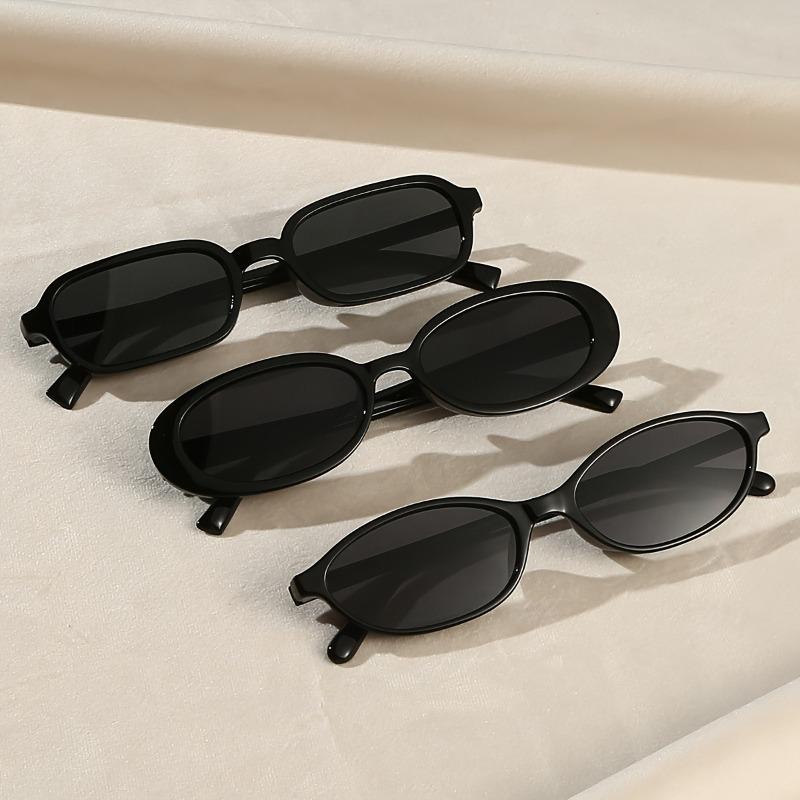 3pcs Fashionable Oval Shaped Small Frame Women s Sunglasses, Simple, Fashionable, Lightweight and Portable Sunglasses