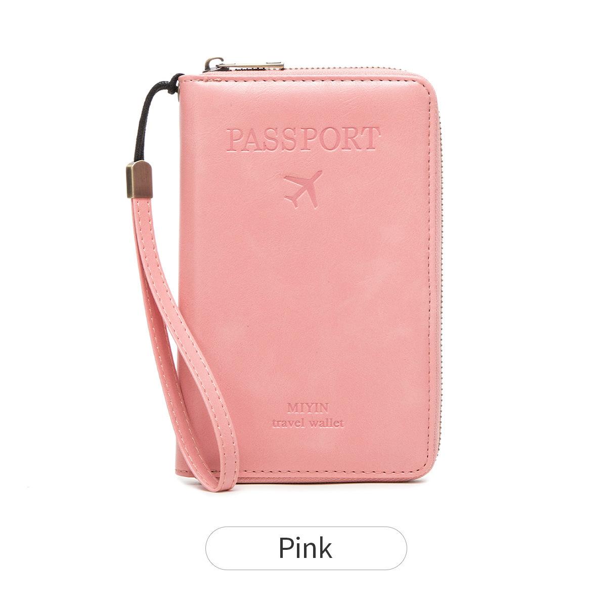 

Новая сумка для паспорта Дорожная сумка для хранения документов Многофункциональный длинный держатель для паспорта на молнии розовый