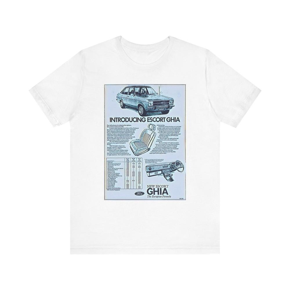 

Escort GHIA Car Art Short Sleeve Tee Shirt Graphic Print Crewneck Unisex Gift M