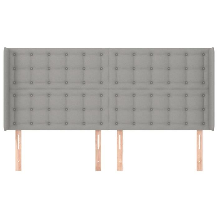 VidaXL Headboard with Ears Light Grey 163x16x118-128 Cm Fabric3120020