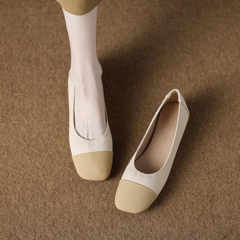 81260-4 flat-soled single shoes women's autumn 2025 new super soft shallow mouth Doudou shoes with skirt single shoes