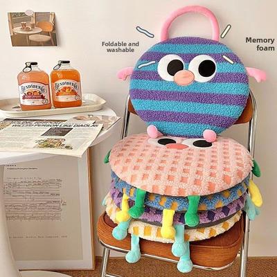38cm Cute Comfortable Memory Foam Seat Cushion Padded Anti-Slip Soft Round Stool Cushion Chair Pad for Home Car Office