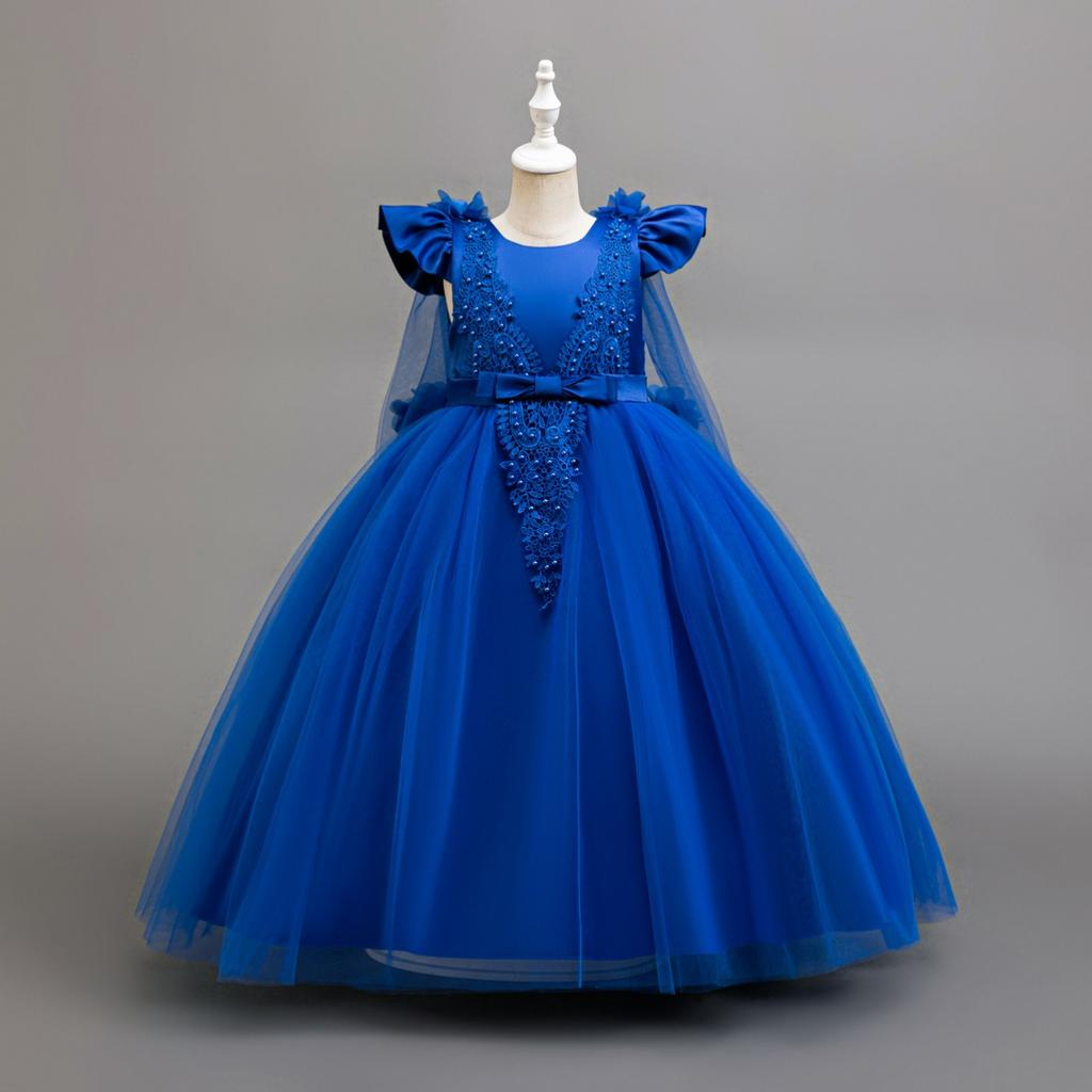 Girls' Dresses, Big Children's Flowers, Pearl Wedding Dresses, Flower Girls Show Princess Dresses, Floor-to-ceiling Long Models
