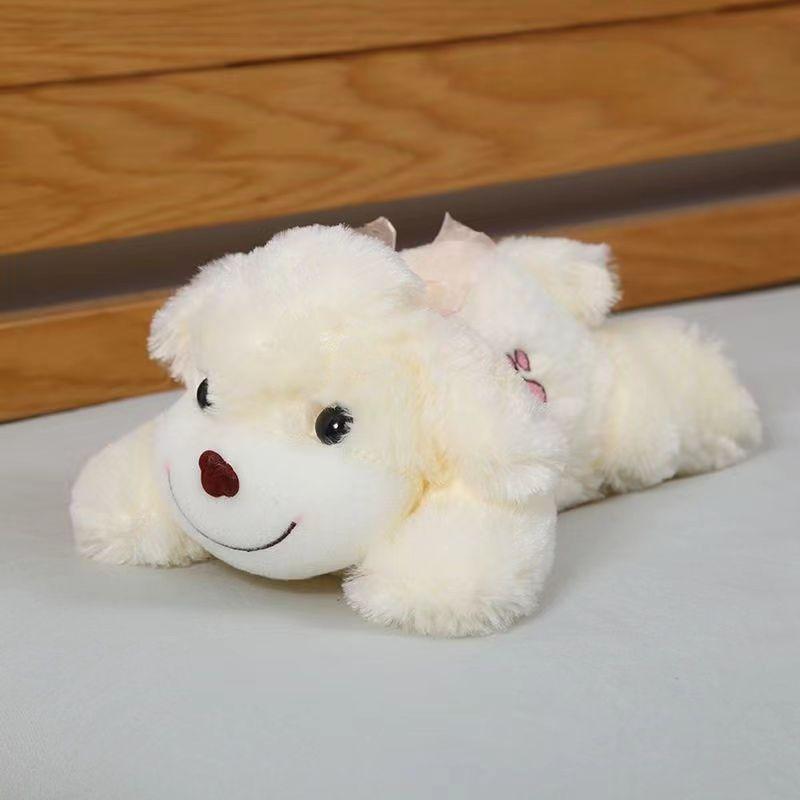 White Smiley Face Scarf Dog Car Plush Toy Children'S Doll Throw Pillow Grab Machine Doll Activity Gift