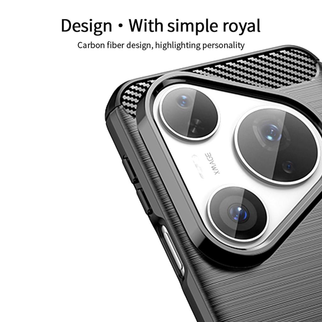 Pro Huawei Pura 80 Pro Zadní kryt MOFI Kartáčovaná textura Uhlíkové vlákno Měkké TPU pouzdro