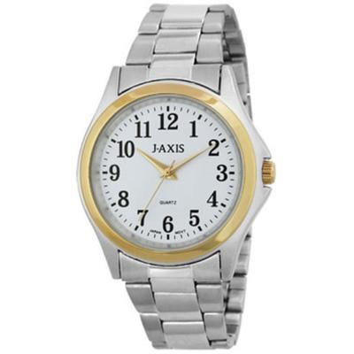 J-AXIS Men's SSG02-TW (Analog Quartz Men's Sun Flame) Round Watch Silver Analog
