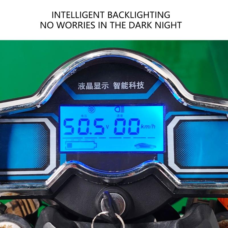 Easy Install Electric Tricycle Speedometer 48V 60V 72V Compatible LCD Panel with Battery Indicator & Odometer Function