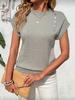 2026 Spring/Summer New European & American Style Solid Color Women's Button-Up Knit Top