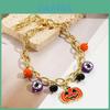 Conjunto de Pulseiras com Pingentes de Abóbora e Caveira de Halloween Mais Vendido Para Mulheres