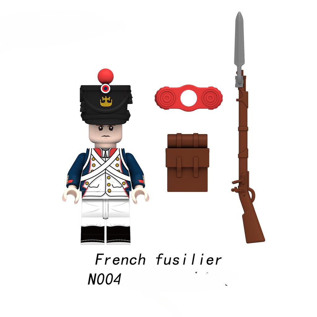 Napoleonic Wars Military Soldiers Building Blocks WW2 Mini Action Figures French British Fusilier Rifles Weapons Toys For Kids