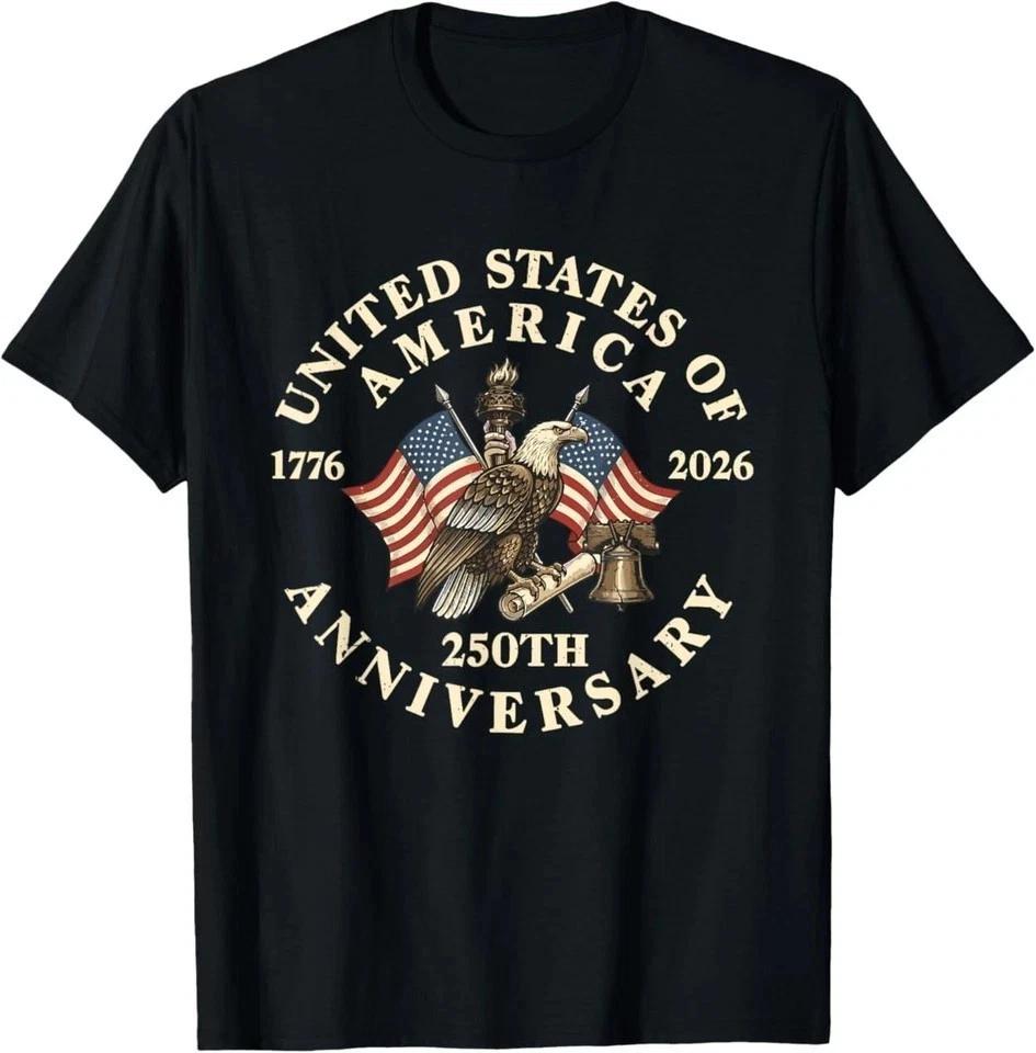 250th Anniversary Patriotic 4th Of July USA Black Unisex TShirt S
