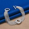 925 sterling silver 8-inch exquisite woven circular bracelet, fashionable men's and women's party jewelry, wedding accessories
