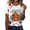 Women's Casual Halloween Print Short Sleeve T-Shirt