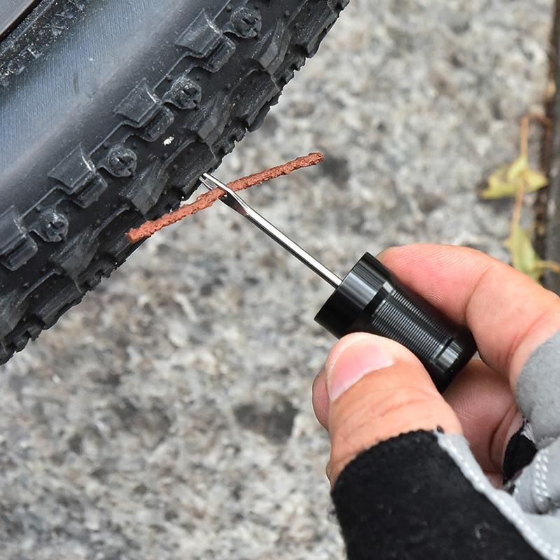 1 Set Taşınabilir Mini Lastik Tamir Alet Takımı Evrensel Motosiklet Bisiklet Tubeless Lastik Acil Tamir Lastik Şeritleri Setleri Aksesuarlar