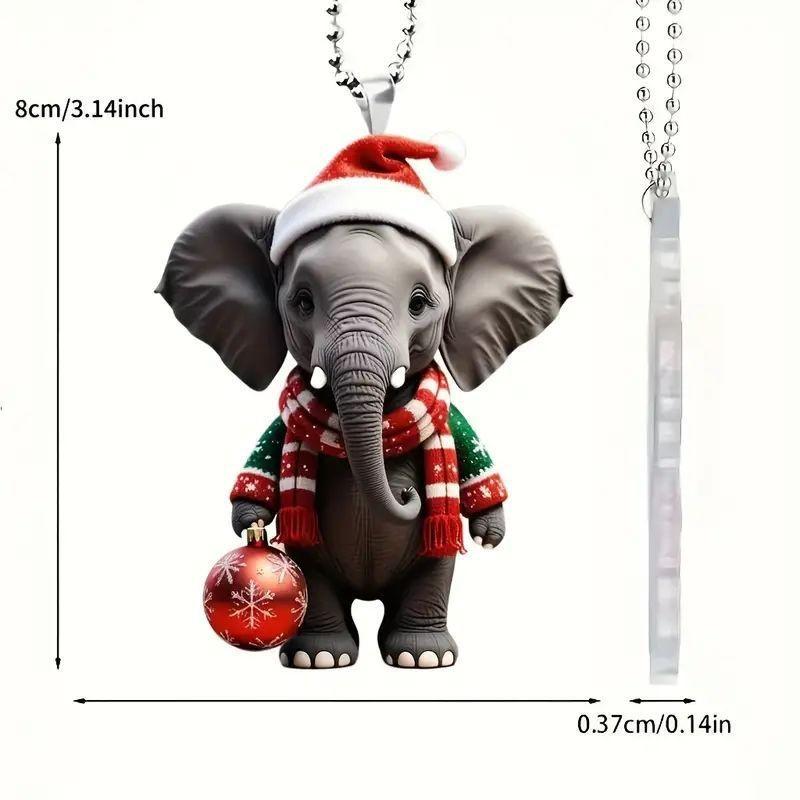 Acrylic Whimsical Cartoon Christmas Tree Hanging Ornament For Festive Interior Car