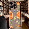 Orange Roses Butterflies Shockproof Soft Phone Case For Xiaomi Redmi Note 15 14 13 12 11 10 9 8 Pro Anti-Slip Anti-Fall Cover
