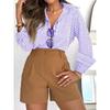 Women's Spring Autumn Striped Buttons Shirt Long Sleeve Casual Office Work Blouse Pocket Fashion Elegant Loose Simple Tops Vintage Clothing