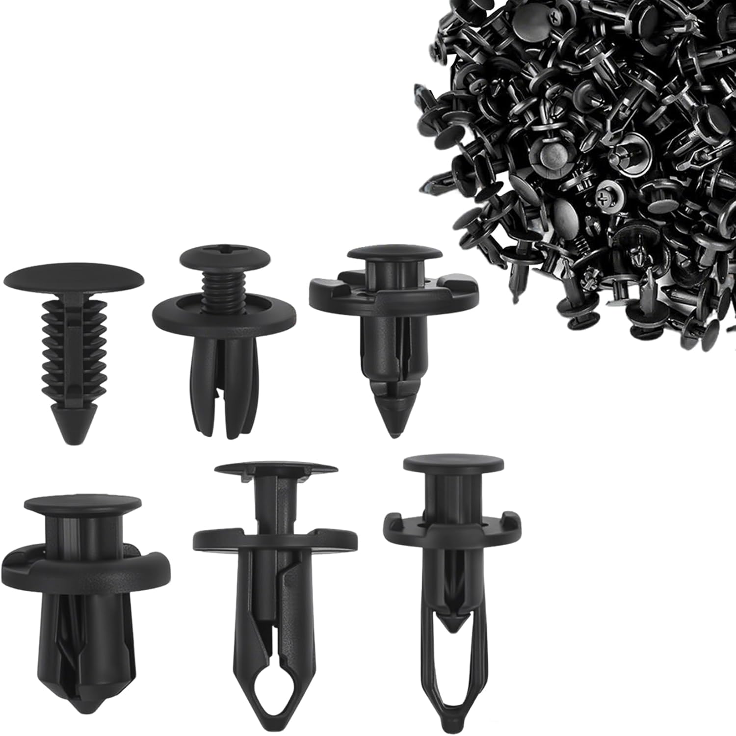 200PCS Car Retainer Clips Plastic Fasteners Kit, Car Retainer Clips, Push Bumper Fastener Rivet Clips With 6 Size Auto Body Retainer Clips Bumpers,