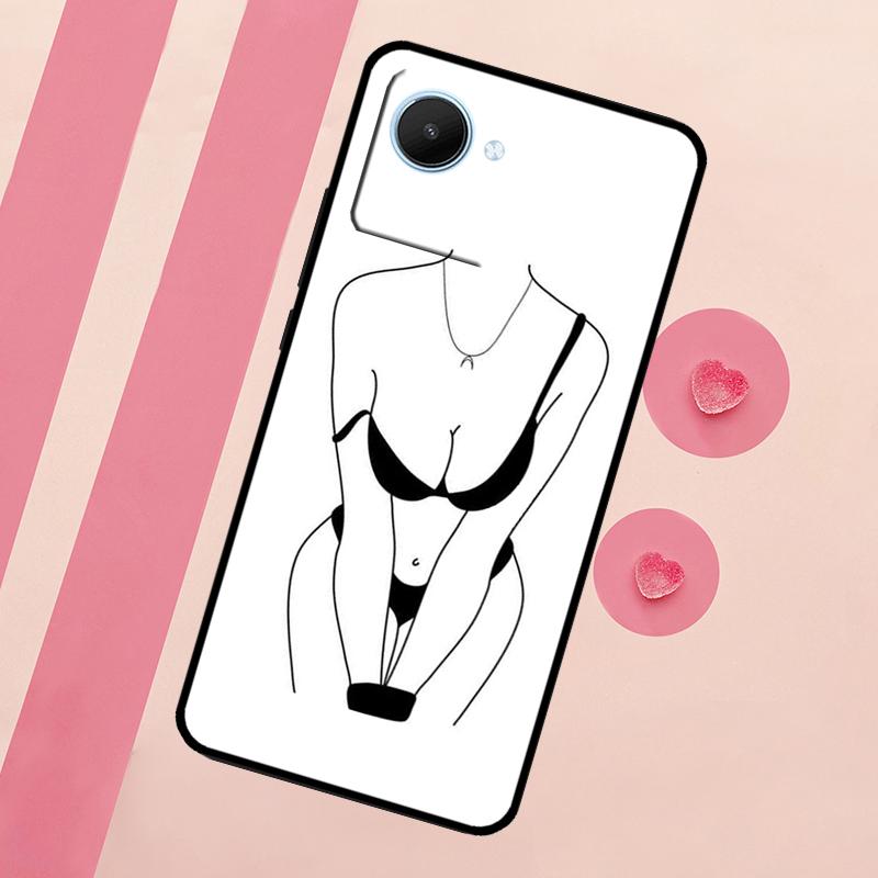 Woman Body Line Art For Realme C71 C55 C53 C67 C75 C61 C33 C63 C51 C65 10 11 12 13 14 15 Pro Plus GT7 Pro Case