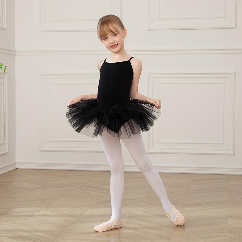 Bambine Costume da Ballo Body da Balletto Giunzione in Rete Vestito Tutù in Cotone Abbigliamento da Danza per Bambine Bambini