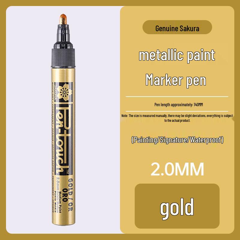 Japan Sakura Gold 2.0mm Paint Pen for Highlighting, Furniture Gilding, and Signature Design