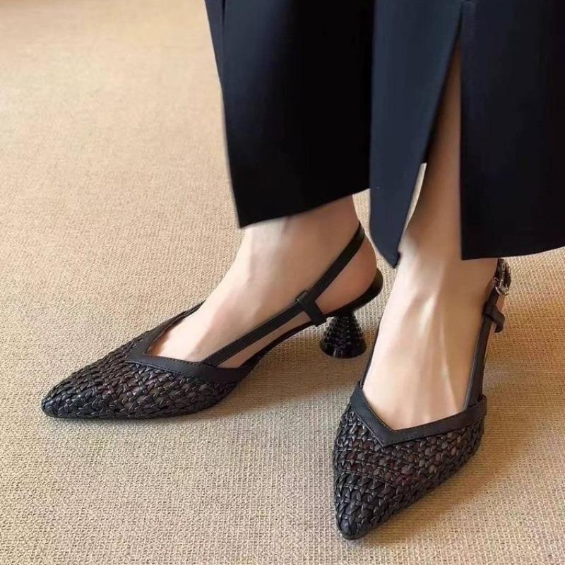 Fashion 2025 Hot Sale Ladies Shoes Closed Toe Women's Sandals Fashion Buckle Strap Office and Career New Shallow Best Seller Heels Women