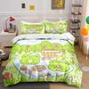 Two Frogs Picnic In The Field Cartoon Print Bedding Set 1 Duvet Cover 2 Pillowcases For Adult And Children Luxury Gift Full Size