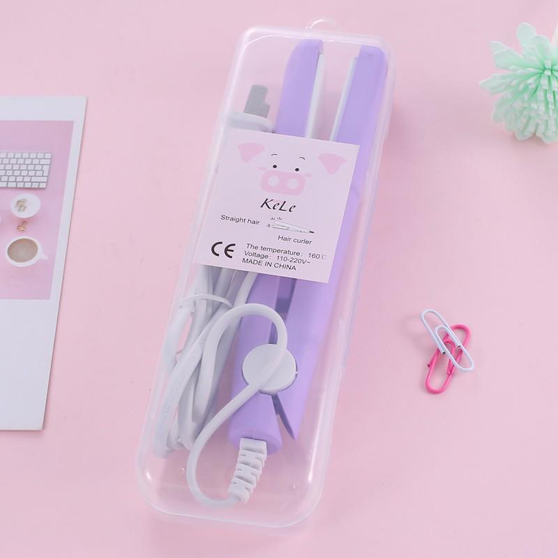 Dual-Use Bang Straightener & Curler: Compact, Low Power, Mini Iron for Dormitory Use