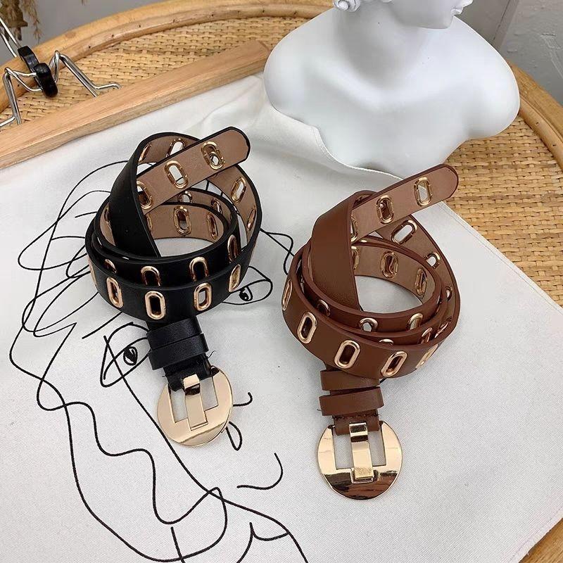 Simple Stylish And Ladies Korean Version Pu Leather Belt For Vintage Fashion Denim