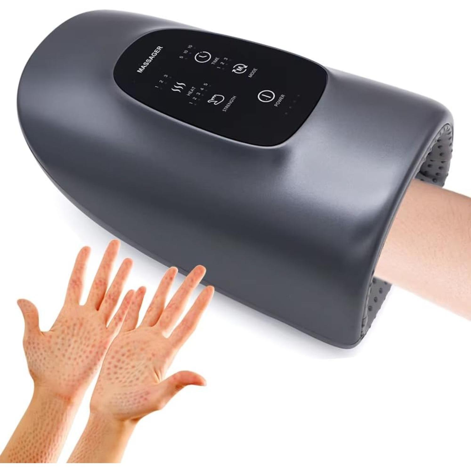 Massager - 3D Kneading & Heat for Office Workers, USB-C Fast Charge, Compact Design for Keyboard Fatigue (Gray) серый