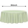 84 Inches Disposable Tablecloth Oil-proof Reusable Round Tablecloth Wrinkle-Free Waterproof Gingham Tablecloth Family Gathering