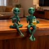 RESIN Alien UFO Garden Gnome Statue Outdoor Decor Miniature Figurine