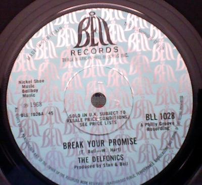 7inch Record DELFONICS  Break Your Promise  BLL1028 Bell Records 1968 UK SoulFunk Used