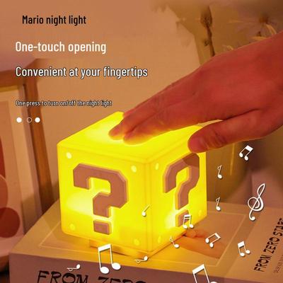 Sound-Activated Mario Question Mark USB Night Light – Creative Childhood Game Lamp