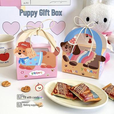 Cartoon Puppy Handbag Gift Box: Baby Candy Box, Party Favor, Birthday & Children's Day Gift, Graduation Paper Box