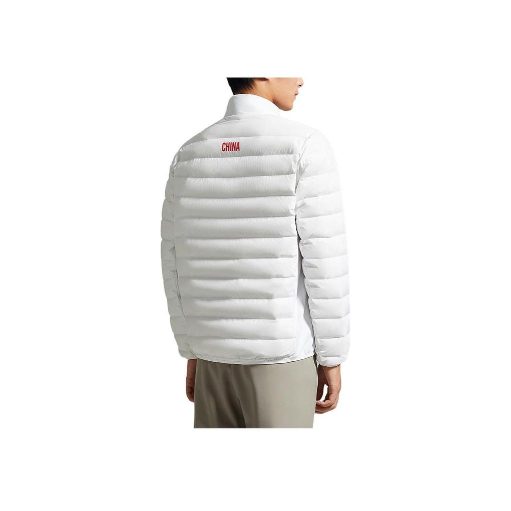 Anta Training Series Logo Print Zipper Down Jacket Men Outerwear White 152247966-1