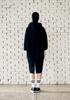 Dieolaipeu Oversized 3/4 Sleeve Hooded Dress Black