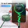 For KIA Car Internal 3 In 1 USB Telescopic Charger Adapter Cord Cable Stinger Optima Cerato Soul Venga Forte Spectra Sedona JK5