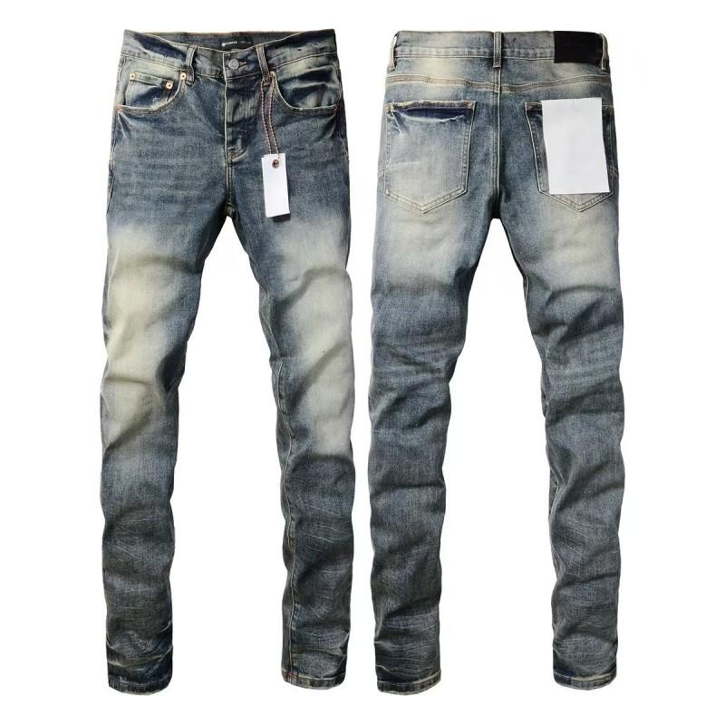 Mens Straight Fit Distressed Patchwork Denim Jeans Vintage Streetwear Style High Waist Ripped Cotton