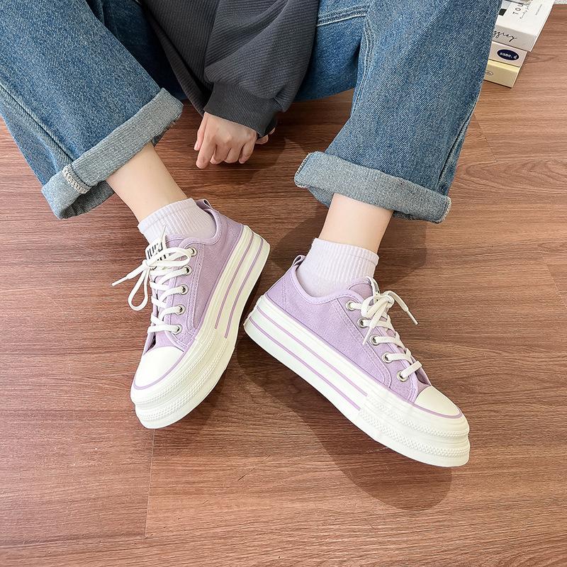 Summer versatile canvas shoes 2025 new summer platform white shoes breathable niche casual board shoes women's shoes