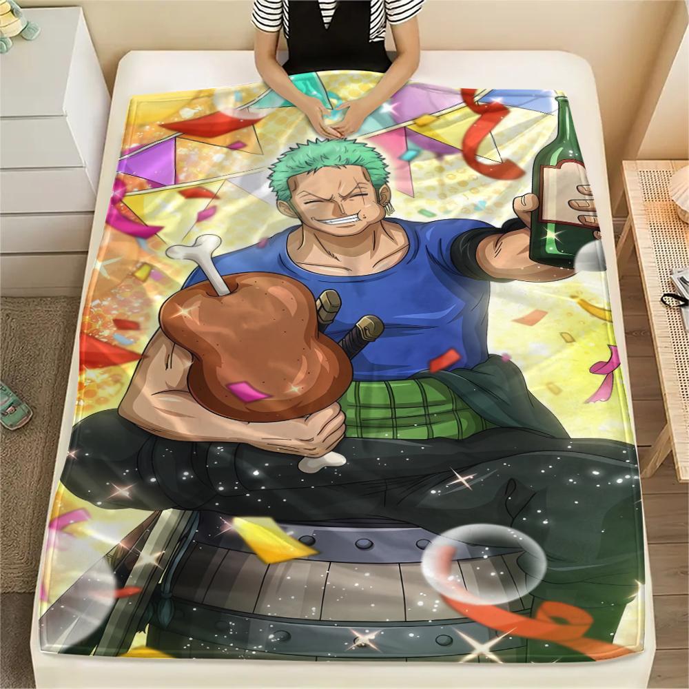 Manta de Franela con Estampado de Personaje de One Piece, Alta calidad Cómoda para Todas las Estaciones, Decoración del Hogar, Calidez y Comodidad, Perfecta para Regalos de Navidad